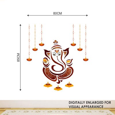 Vibrant Shree Ganesh wall sticker featuring intricate details and a colorful design, ideal for home decor and honoring the Hindu faith.