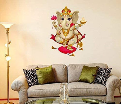 Vibrant Shree Ganesh wall sticker featuring intricate details and a colorful design, ideal for enhancing home decor and honoring Hinduism.