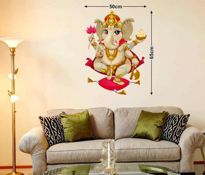 Vibrant Shree Ganesh wall sticker featuring intricate details and a colorful design, ideal for enhancing home decor and honoring Hinduism.
