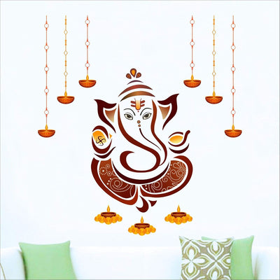Vibrant Shree Ganesh wall sticker featuring intricate details and a colorful design, ideal for home decor and honoring the Hindu faith.